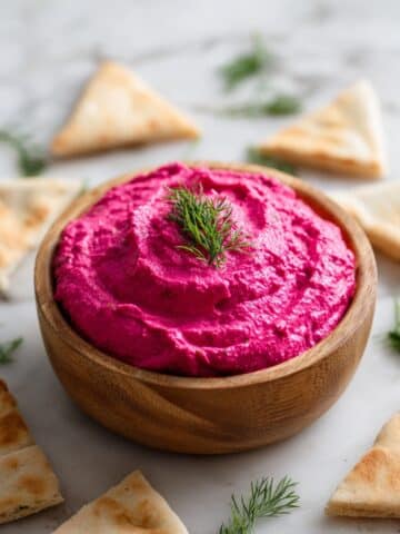 Beet Tzatziki with Beet Green Chips Recipe