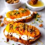 Persimmon Toast with Ricotta, Honey, and Pistachios Recipe