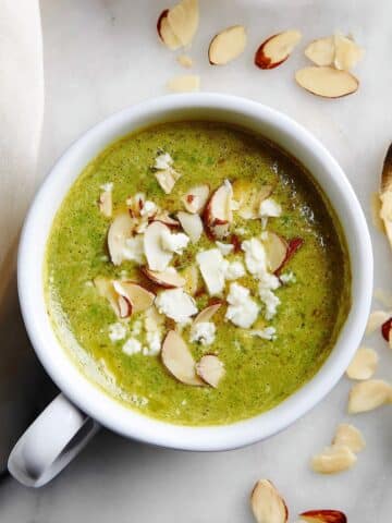 Broccoli Almond Soup with Feta Recipe