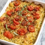 Baked Orzo with Artichokes, Tomatoes, and Halloumi Recipe