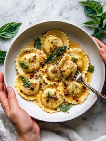Lobster Ravioli with Butter Sage Sauce Recipe