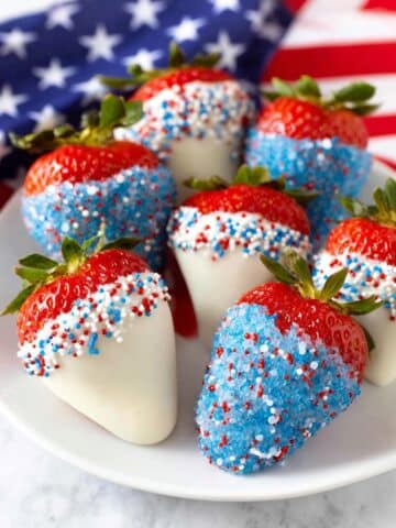 Red, White & Blue Chocolate Covered Strawberries Recipe