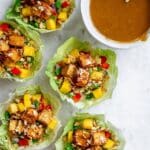 Thai Mango Cabbage Wraps with Crispy Tofu and Peanut Sauce Recipe