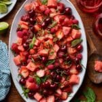 Watermelon Fruit Salad with Lime Mint Dressing Recipe