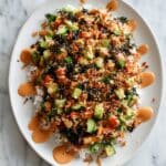 Sushi Salad with Salmon, Avocado, and Crispy Toppings Recipe
