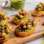 Chickpea Bruschetta with Basil Pesto Recipe