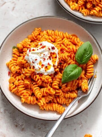 Calabrian Chili Pasta with Burrata and Basil Recipe