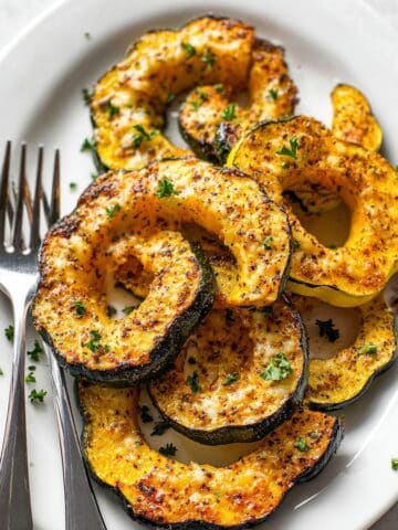 Parmesan Herb Roasted Acorn Squash Recipe