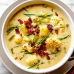Cauliflower Potato Leek Soup with Bacon and Mustard Recipe