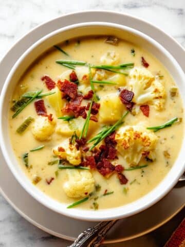 Cauliflower Potato Leek Soup with Bacon and Mustard Recipe
