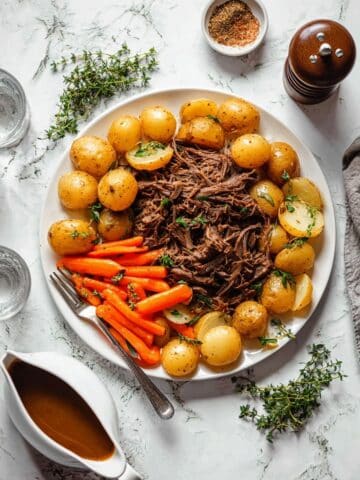 Slow Cooker Pot Roast with Vegetables and Gravy Recipe