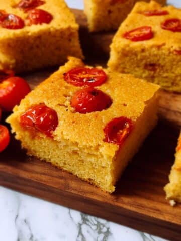 Easy Tomato Cornbread with Cherry Tomatoes Recipe