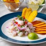 Authentic Peruvian Ceviche with Sweet Potatoes and Plantain Chips Recipe