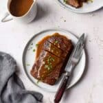 Vegan Seitan Steaks with Red Wine and Black Beans Recipe