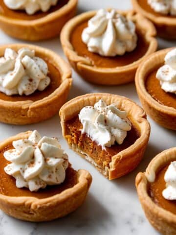 Mini Pumpkin Pies with Brown Sugar Whipped Cream Recipe