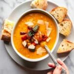 Roasted Vegetable Soup with White Beans and Lemon Recipe