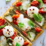 Pesto Pizza with Fresh Mozzarella and Cherry Tomatoes Recipe