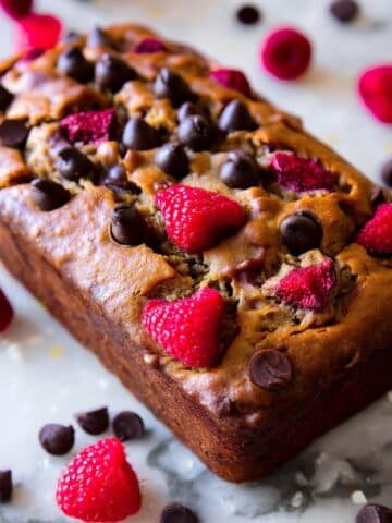 Dark Chocolate Chip Raspberry Banana Bread Recipe