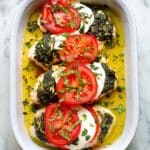 Basil Pesto Tomato Mozzarella Chicken Bake Recipe