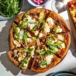 Veggie Pizza with Romesco, Mushrooms, and Artichoke Hearts Recipe