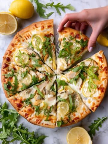 Lemon Chicken Pizza with Artichokes and Feta Recipe