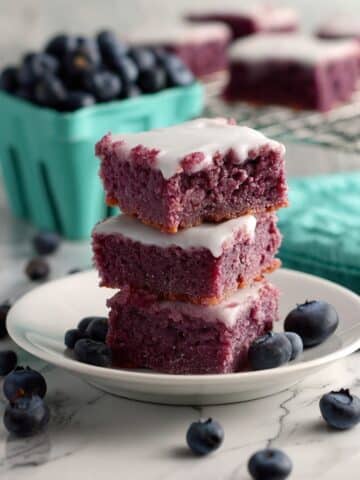 Blueberry Brownies with Vanilla Glaze Recipe