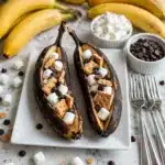 Air Fryer Banana Boats with Chocolate, Marshmallows, and Graham Crackers Recipe