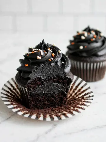 Black Velvet Cupcakes with Black Cocoa Buttercream Recipe