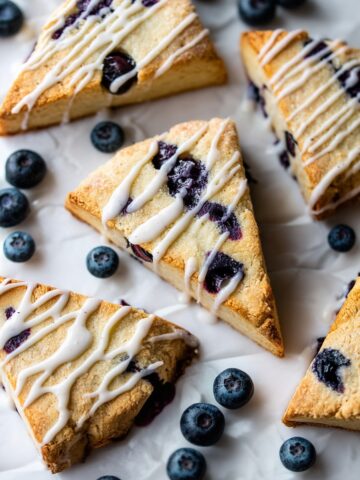 Almond Flour Blueberry Scones with Lemon Glaze Recipe