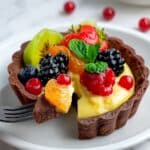 Fruit Tarts with Chocolate Shells, Orange Pastry Cream, and Passion Fruit Glaze Recipe