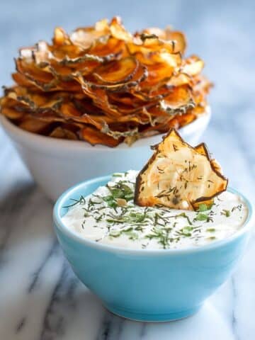 Garlic Dill Baked Cucumber Chips Recipe