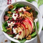 Winter Spinach, Apple, Gorgonzola, and Candied Walnut Salad Recipe