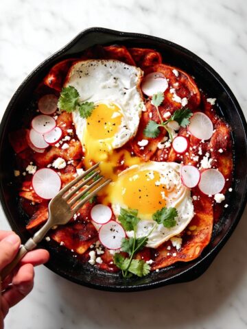 Easy Chilaquiles with Fried Egg Topping Recipe